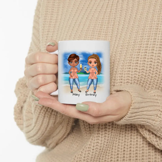 Chibi girls personalized mug