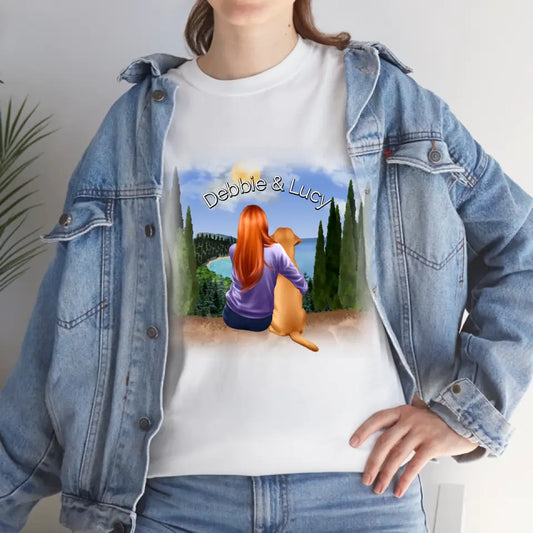 Girl With Dog Women's T-shirt