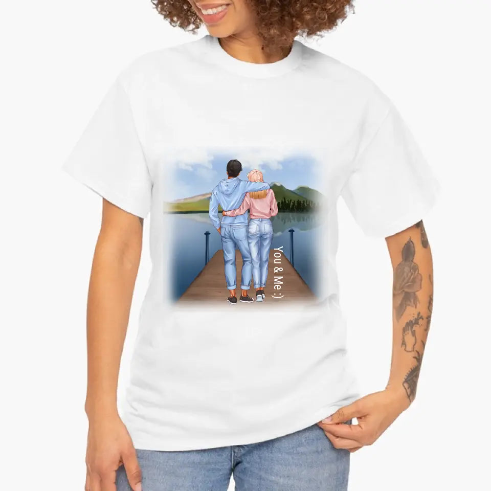 Couple in Hoodie Unisex T-shirt