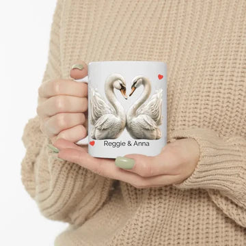 cute swan custom mug